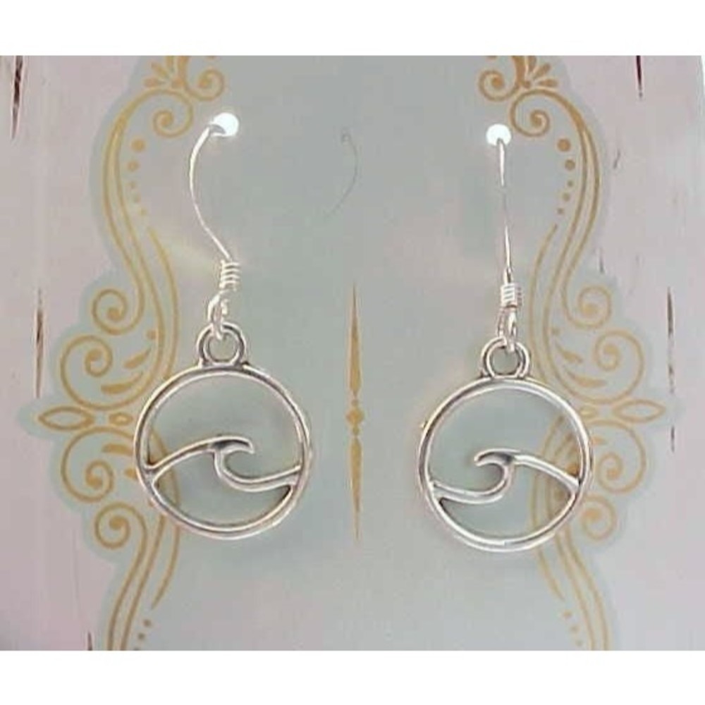 Bundle 3 / $10 Surfer Girl Ocean Summer Beach Silver Wave Earrings Sun Bathing